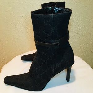 GUCCI Monogram Canvas Booties Size 6B